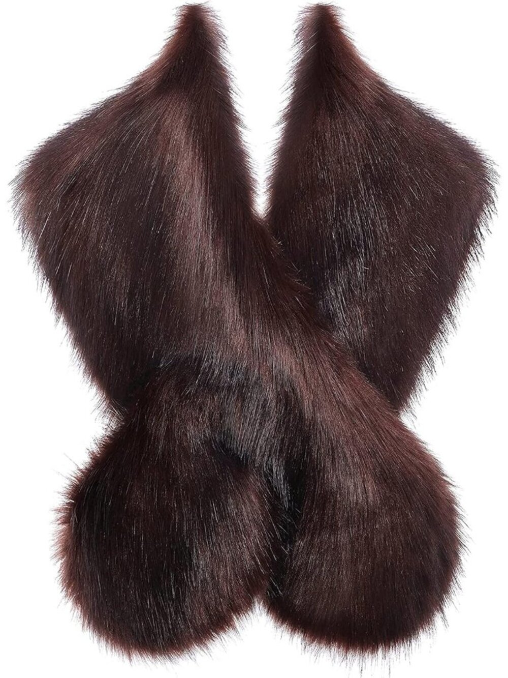 Babeyond Women's Coffee Faux Fur Shawl Synthetic Stylish Collar Wrap Scarf